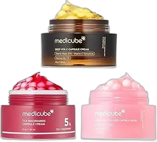 medicube Capsule Cream Trio: TXA + Niacinamide, Deep Vitamin C, and Salmon DNA PDRN Capsule Cream | Hydrating, Clarifying Korean Skincare Set for Glowy, Firm, and Balanced Skin Tone