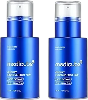 medicube Zero Exosome Shot Duo: Zero Exosome Shot 2,000PPM Spicule Facial Serum and Zero Exosome SHot 7,500PPM Spicule Facial Serum